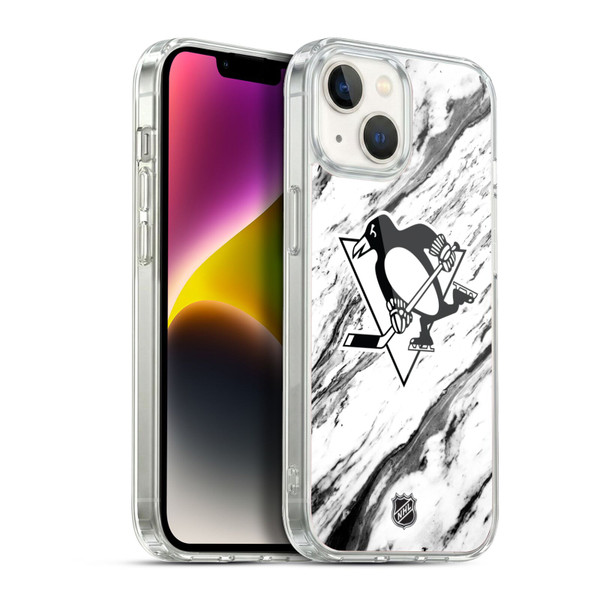 NHL Pittsburgh Penguins Marble Soft Gel Case for Apple iPhone 14