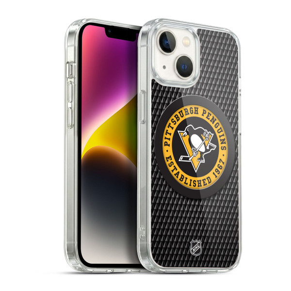 NHL Pittsburgh Penguins Puck Texture Soft Gel Case for Apple iPhone 14