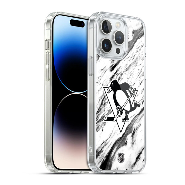 NHL Pittsburgh Penguins Marble Soft Gel Case for Apple iPhone 14 Pro Max & MagSafe