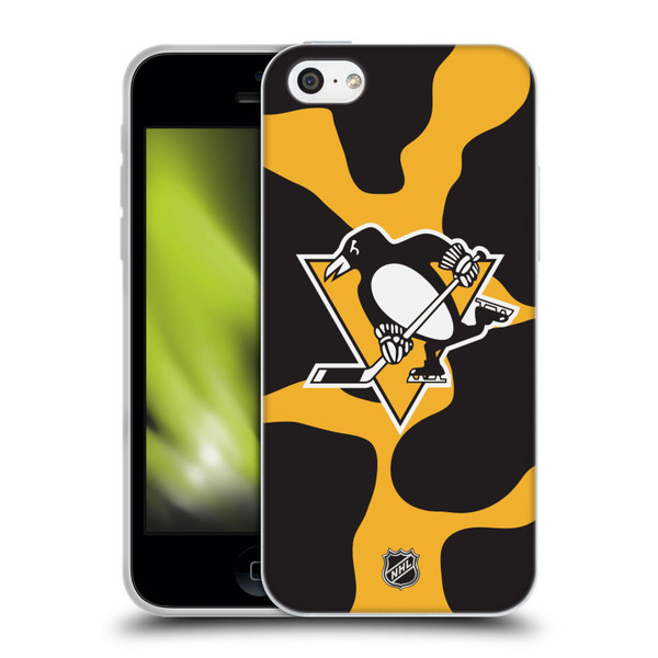 NHL Pittsburgh Penguins Cow Pattern Soft Gel Case for Apple iPhone 5c