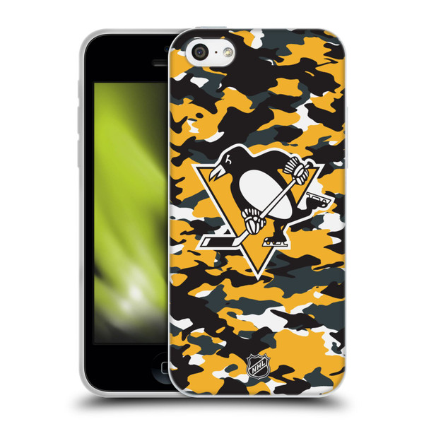 NHL Pittsburgh Penguins Camouflage Soft Gel Case for Apple iPhone 5c