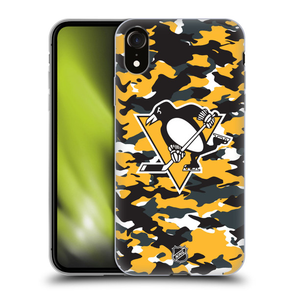 NHL Pittsburgh Penguins Camouflage Soft Gel Case for Apple iPhone XR