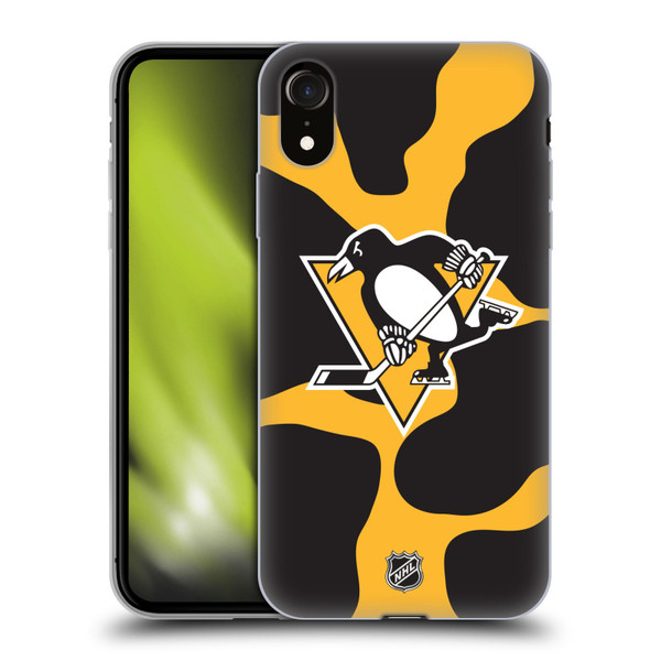 NHL Pittsburgh Penguins Cow Pattern Soft Gel Case for Apple iPhone XR