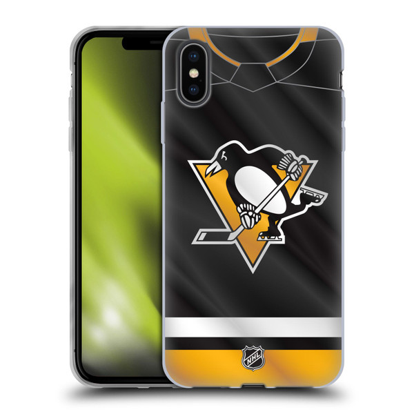 NHL Pittsburgh Penguins Jersey Soft Gel Case for Apple iPhone XS Max