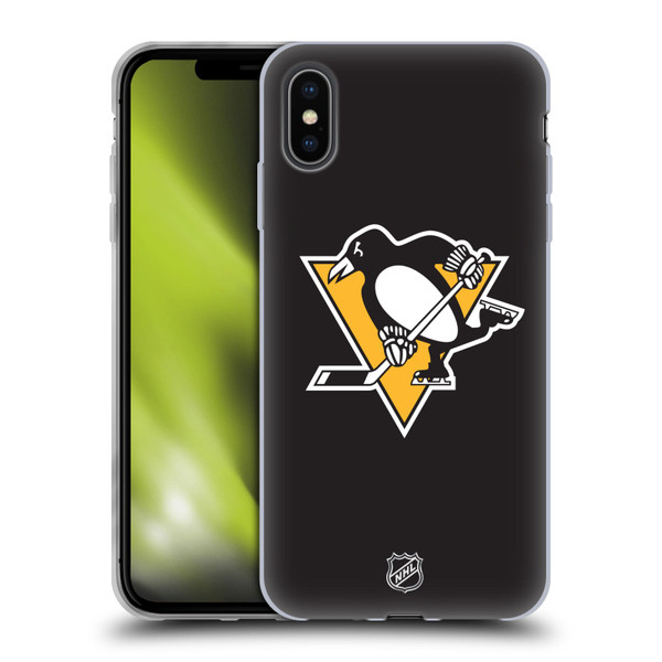 NHL Pittsburgh Penguins Plain Soft Gel Case for Apple iPhone XS Max