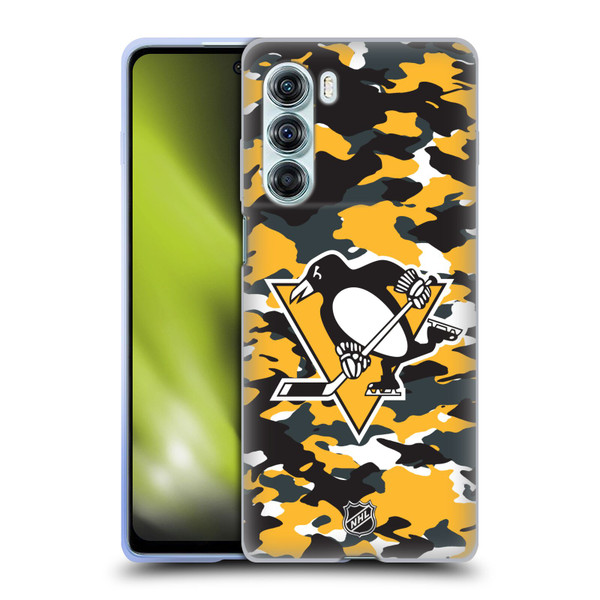 NHL Pittsburgh Penguins Camouflage Soft Gel Case for Motorola Edge S30 / Moto G200 5G