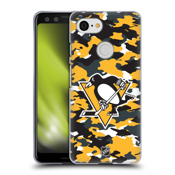 NHL Pittsburgh Penguins Camouflage Soft Gel Case for Google Pixel 3