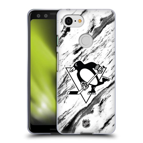 NHL Pittsburgh Penguins Marble Soft Gel Case for Google Pixel 3