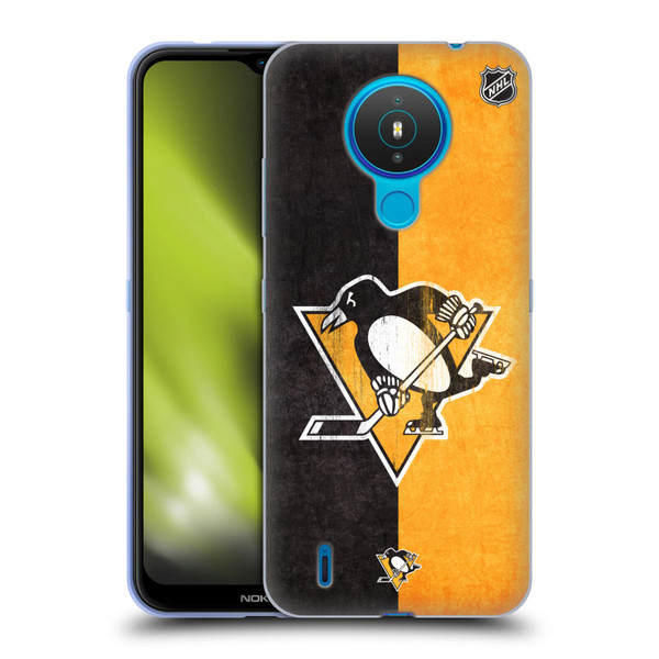 NHL Pittsburgh Penguins Half Distressed Soft Gel Case for Nokia 1.4