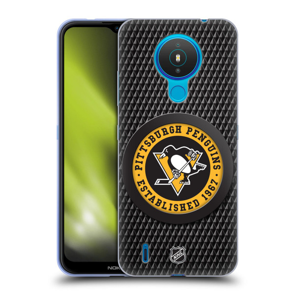 NHL Pittsburgh Penguins Puck Texture Soft Gel Case for Nokia 1.4
