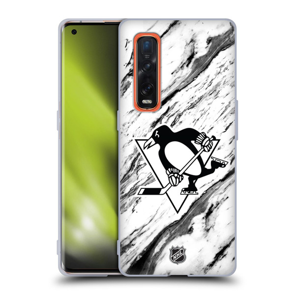 NHL Pittsburgh Penguins Marble Soft Gel Case for OPPO Find X2 Pro 5G
