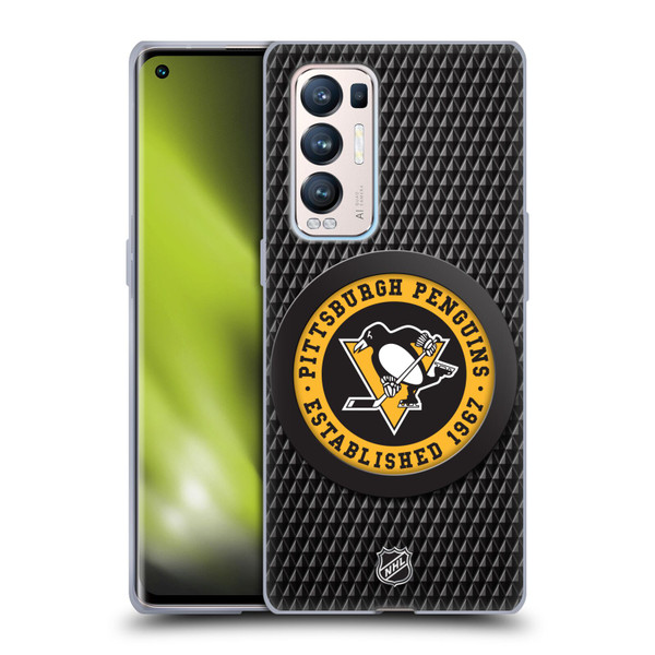 NHL Pittsburgh Penguins Puck Texture Soft Gel Case for OPPO Find X3 Neo / Reno5 Pro+ 5G