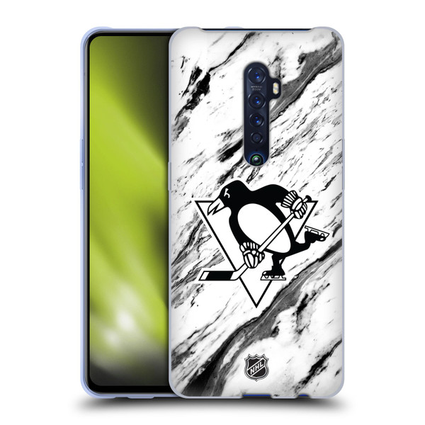 NHL Pittsburgh Penguins Marble Soft Gel Case for OPPO Reno 2
