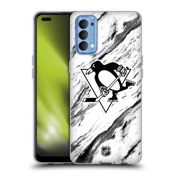 NHL Pittsburgh Penguins Marble Soft Gel Case for OPPO Reno 4 5G