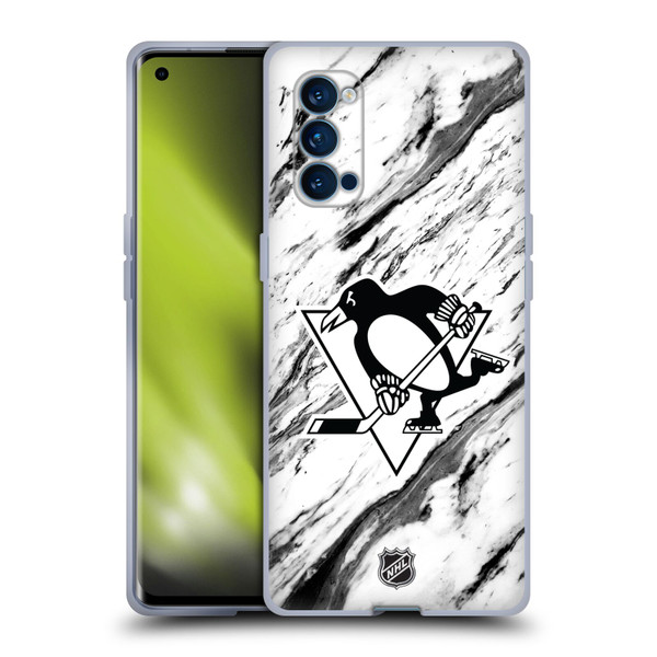 NHL Pittsburgh Penguins Marble Soft Gel Case for OPPO Reno 4 Pro 5G