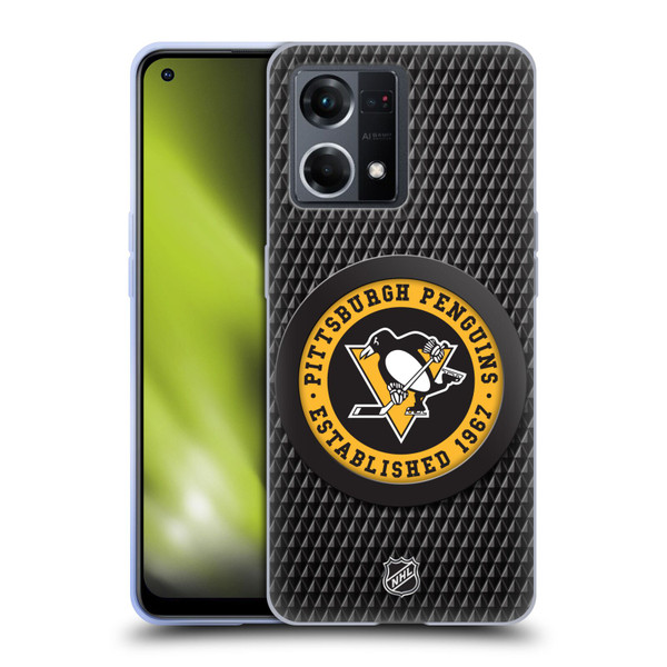 NHL Pittsburgh Penguins Puck Texture Soft Gel Case for OPPO Reno8 4G