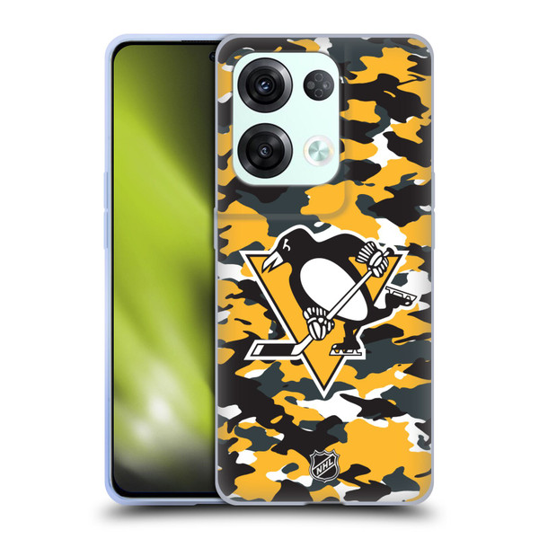 NHL Pittsburgh Penguins Camouflage Soft Gel Case for OPPO Reno8 Pro
