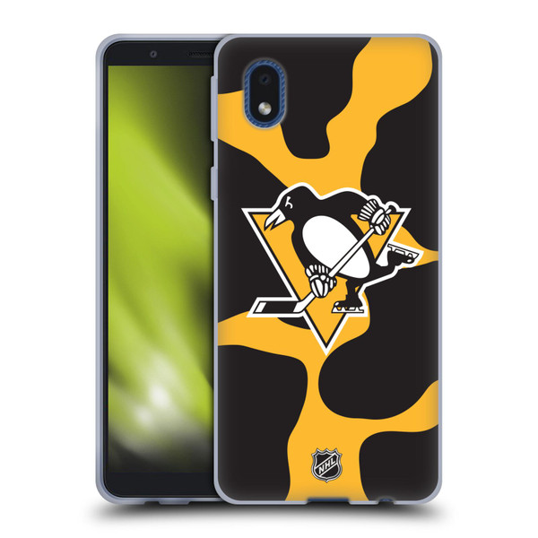 NHL Pittsburgh Penguins Cow Pattern Soft Gel Case for Samsung Galaxy A01 Core (2020)