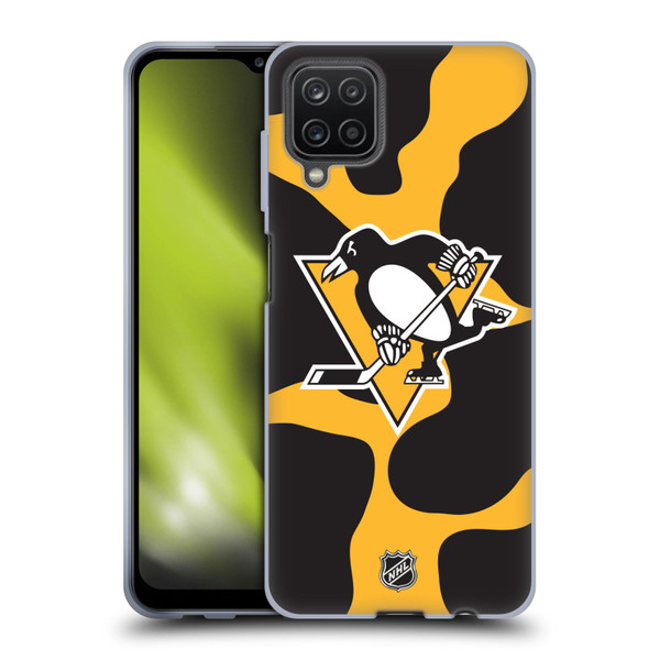 NHL Pittsburgh Penguins Cow Pattern Soft Gel Case for Samsung Galaxy A12 (2020)