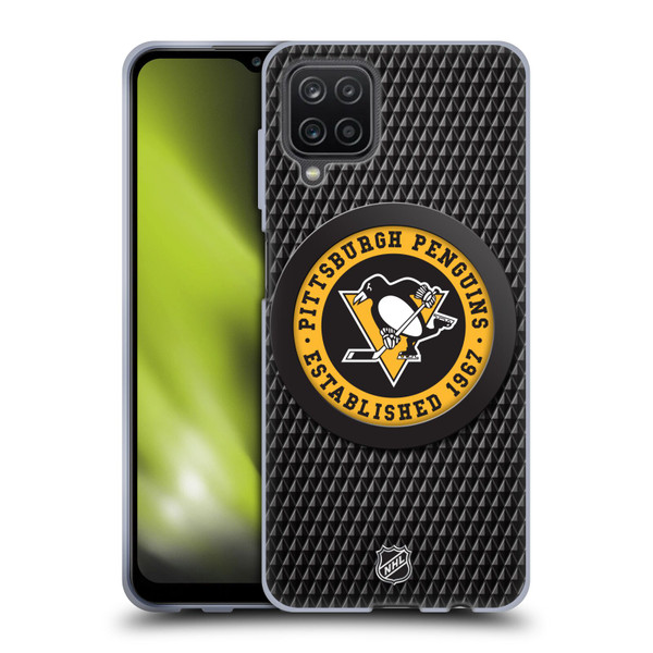 NHL Pittsburgh Penguins Puck Texture Soft Gel Case for Samsung Galaxy A12 (2020)