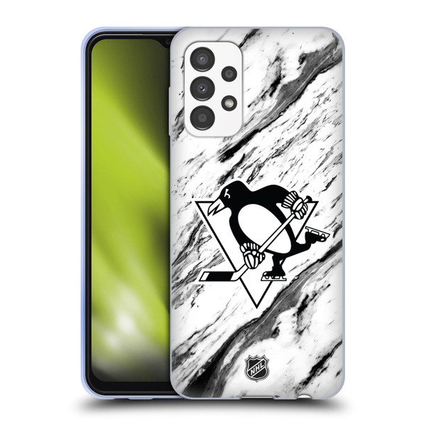 NHL Pittsburgh Penguins Marble Soft Gel Case for Samsung Galaxy A13 (2022)