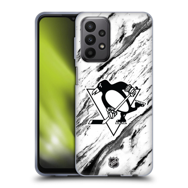 NHL Pittsburgh Penguins Marble Soft Gel Case for Samsung Galaxy A23 / 5G (2022)
