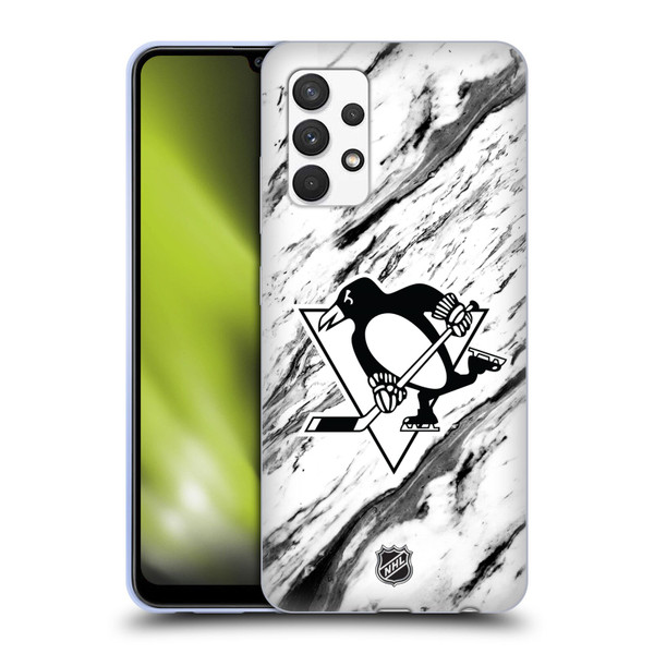 NHL Pittsburgh Penguins Marble Soft Gel Case for Samsung Galaxy A32 (2021)