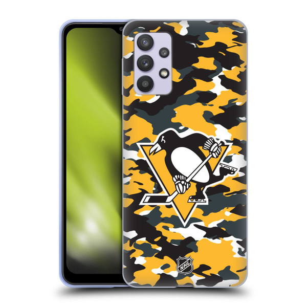 NHL Pittsburgh Penguins Camouflage Soft Gel Case for Samsung Galaxy A32 5G / M32 5G (2021)
