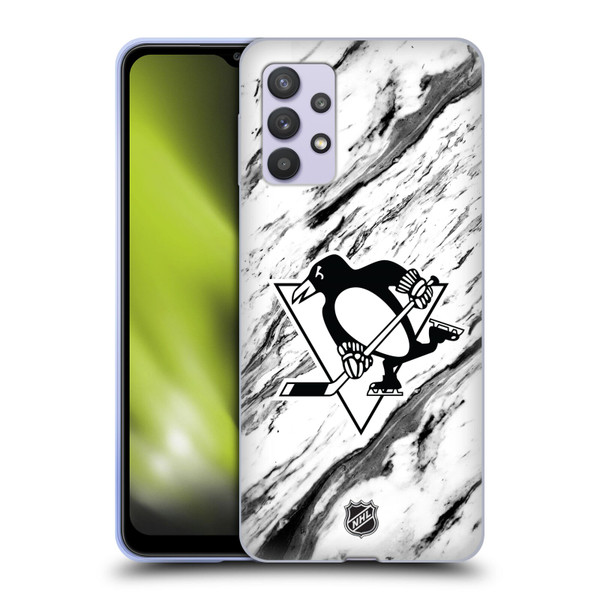 NHL Pittsburgh Penguins Marble Soft Gel Case for Samsung Galaxy A32 5G / M32 5G (2021)