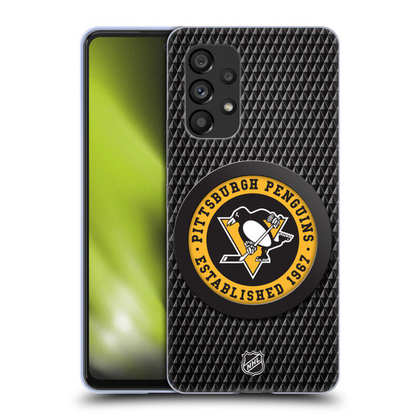 NHL Pittsburgh Penguins Puck Texture Soft Gel Case for Samsung Galaxy A53 5G (2022)