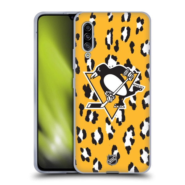 NHL Pittsburgh Penguins Leopard Pattern Soft Gel Case for Samsung Galaxy A90 5G (2019)