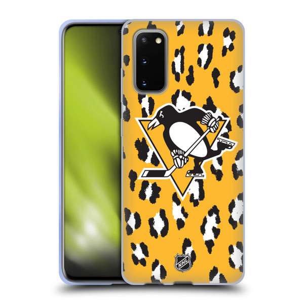 NHL Pittsburgh Penguins Leopard Pattern Soft Gel Case for Samsung Galaxy S20 / S20 5G