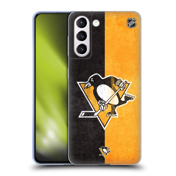 NHL Pittsburgh Penguins Half Distressed Soft Gel Case for Samsung Galaxy S21+ 5G