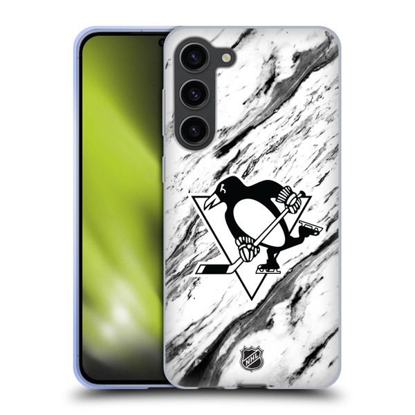 NHL Pittsburgh Penguins Marble Soft Gel Case for Samsung Galaxy S23+ 5G