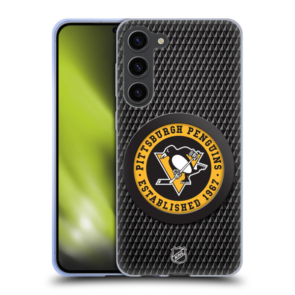 NHL Pittsburgh Penguins Puck Texture Soft Gel Case for Samsung Galaxy S23+ 5G
