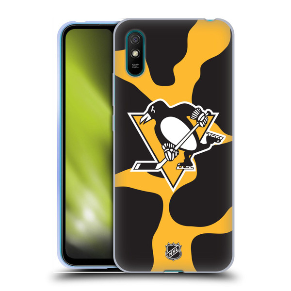 NHL Pittsburgh Penguins Cow Pattern Soft Gel Case for Xiaomi Redmi 9A / Redmi 9AT