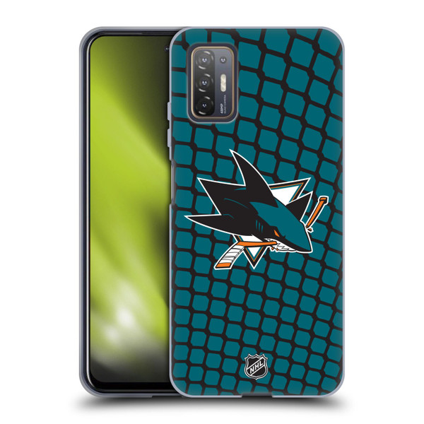 NHL San Jose Sharks Net Pattern Soft Gel Case for HTC Desire 21 Pro 5G