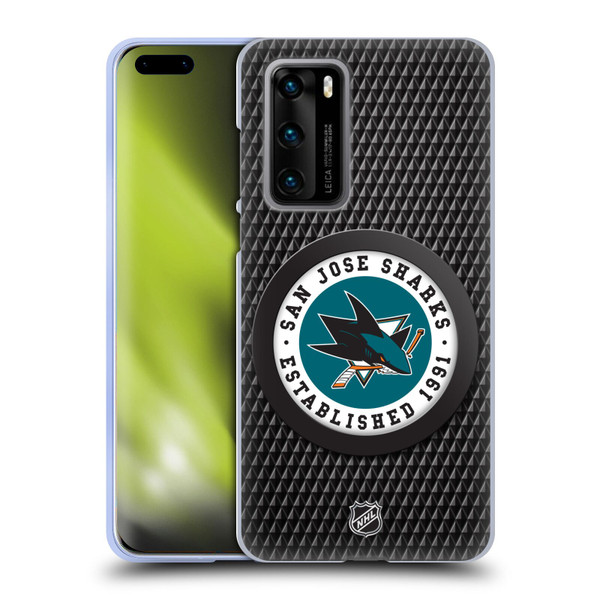 NHL San Jose Sharks Puck Texture Soft Gel Case for Huawei P40 5G
