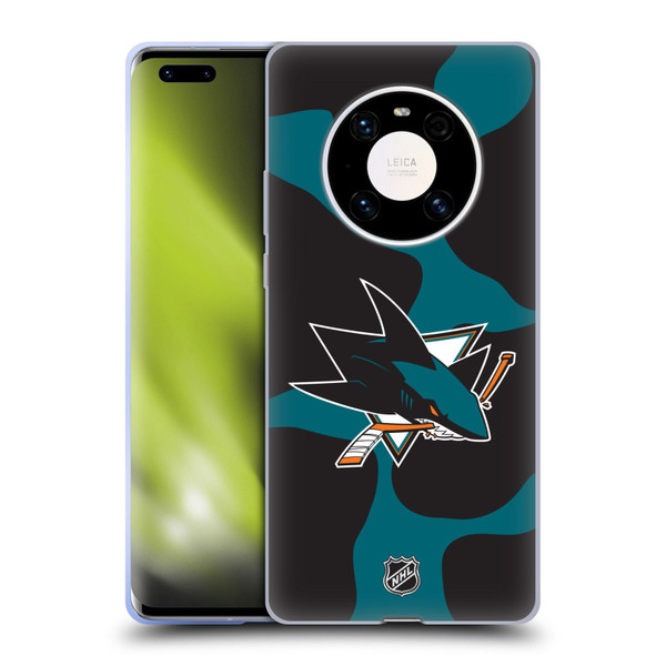 NHL San Jose Sharks Cow Pattern Soft Gel Case for Huawei Mate 40 Pro 5G
