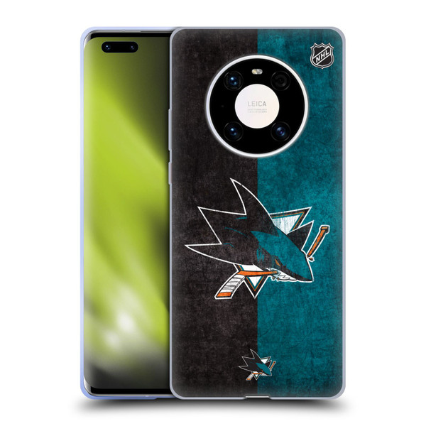 NHL San Jose Sharks Half Distressed Soft Gel Case for Huawei Mate 40 Pro 5G