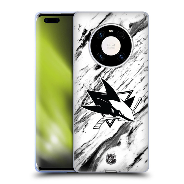 NHL San Jose Sharks Marble Soft Gel Case for Huawei Mate 40 Pro 5G