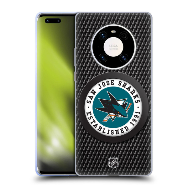 NHL San Jose Sharks Puck Texture Soft Gel Case for Huawei Mate 40 Pro 5G
