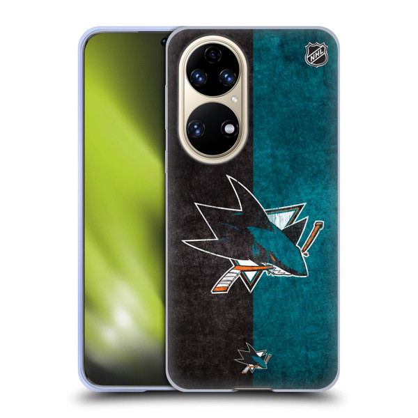 NHL San Jose Sharks Half Distressed Soft Gel Case for Huawei P50