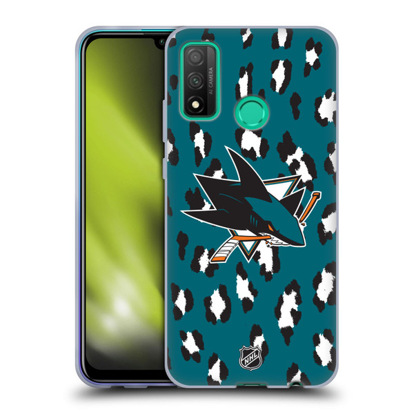 NHL San Jose Sharks Leopard Patten Soft Gel Case for Huawei P Smart (2020)