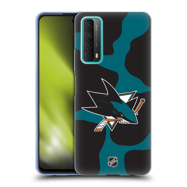 NHL San Jose Sharks Cow Pattern Soft Gel Case for Huawei P Smart (2021)