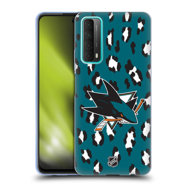 NHL San Jose Sharks Leopard Pattern Soft Gel Case for Huawei P Smart (2021)