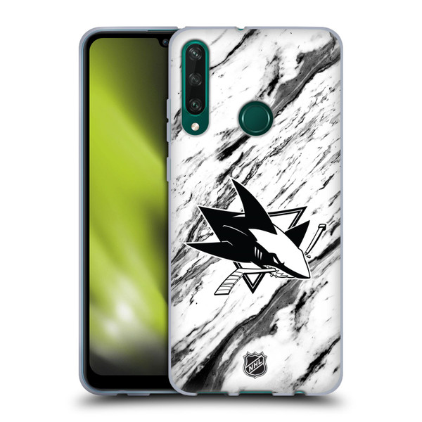 NHL San Jose Sharks Marble Soft Gel Case for Huawei Y6p