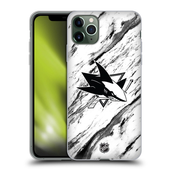 NHL San Jose Sharks Marble Soft Gel Case for Apple iPhone 11 Pro Max