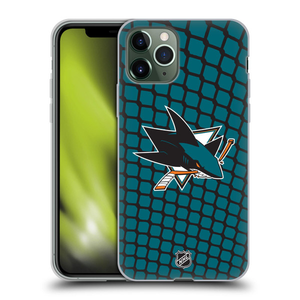 NHL San Jose Sharks Net Pattern Soft Gel Case for Apple iPhone 11 Pro