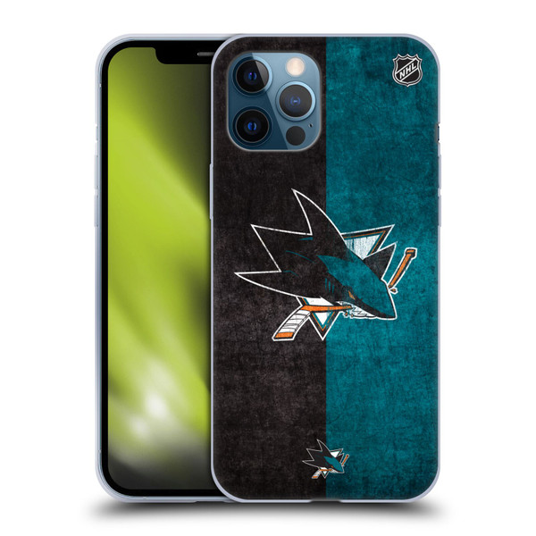 NHL San Jose Sharks Half Distressed Soft Gel Case for Apple iPhone 12 Pro Max